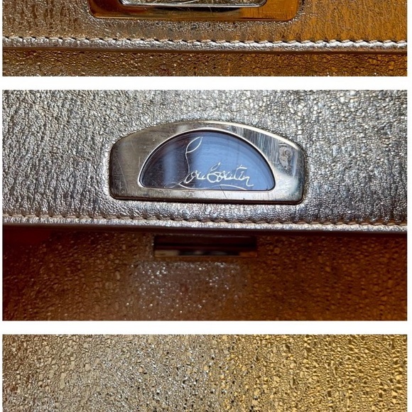 Christian Louboutin Vero Dodat Nappa Pepite Gold Clutch / Handbag - Picture 12 of 13